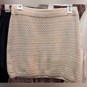Wild Fable Knitted Cream Mini Skirt